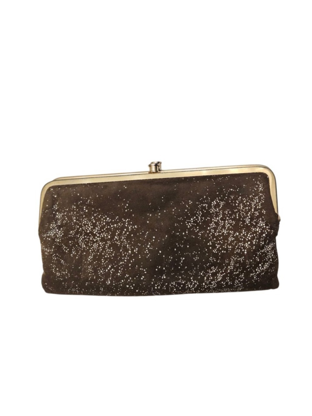 Hobo Brown and White Speckled Leather Wallet, One Size